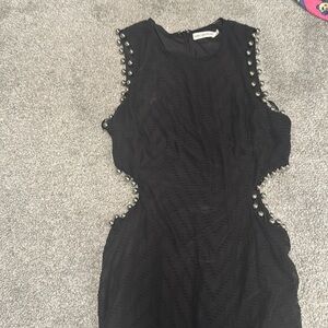 Avec Les Filles Black Maxi Dress with Studded Cutouts – Size 2 Small
